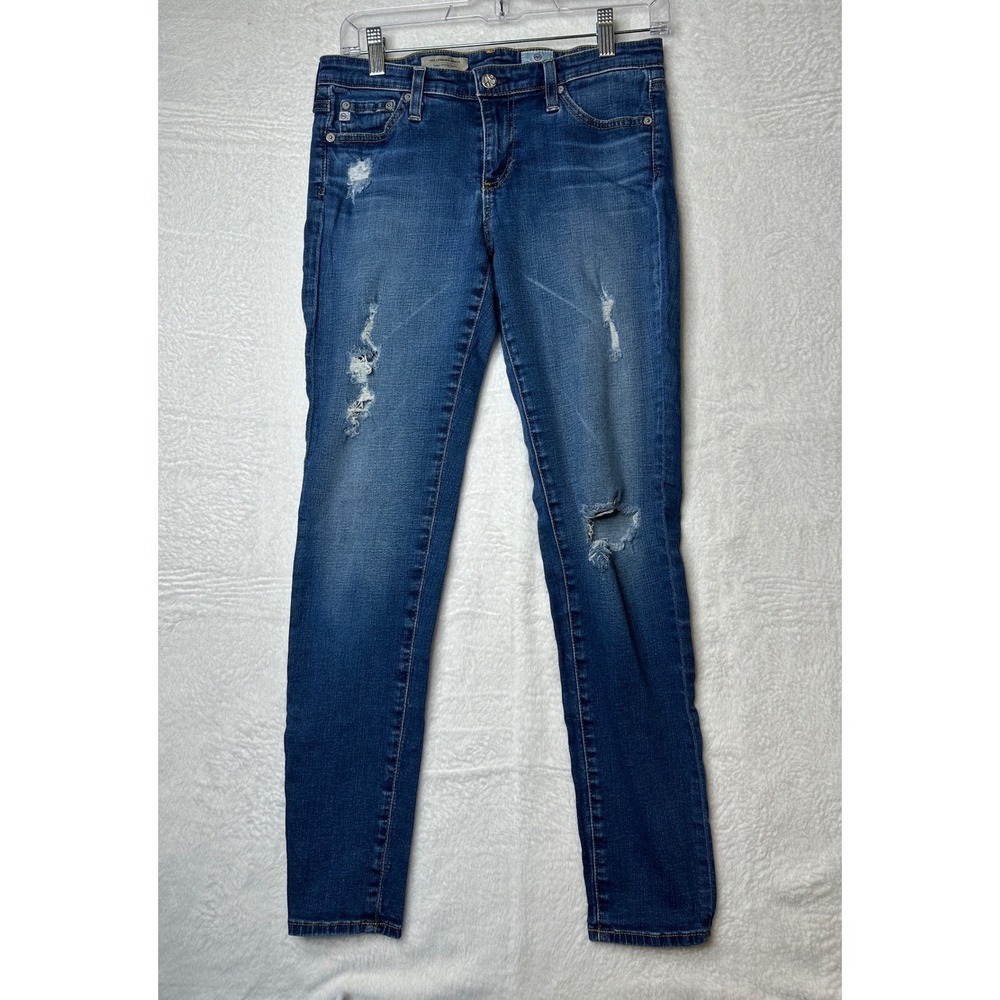 AG Adriano Goldschmied The Legging Ankle Super Skinny Distressed Jeans 28R
